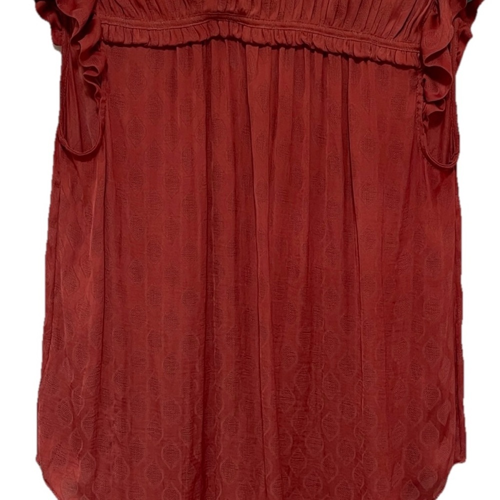 Maeve Anthropologie Women Blouse Rose Tyrie Ruffle Sleeveless V Neck Small - Picture 8 of 14